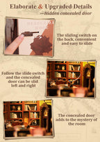 CUTEBEE Book Nook Kit - DIY Miniature House Dollhouse Kit for Adult and Teens, Booknook Bookshelf Decor Alley Model Build with LED Light, Gifts for Family and Friends