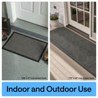 GORILLA GRIP WeatherMAX Door Mat, Indoor and Outdoor Use, Gray Diamond