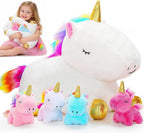 KMUYSL Mommy Plush Toys with 4 Babies, Stuffed Animal for Kids, Unicorn