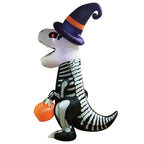 Joiedomi 8 FT Halloween Inflatable Skeleton Dinosaur with Pumpkin & Built-in LEDs, Halloween Blow Up Yard Decorations, Lighted Outdoor Dinosaur Skeleton for Garden, Lawn, Patio & Holiday Outside Decor