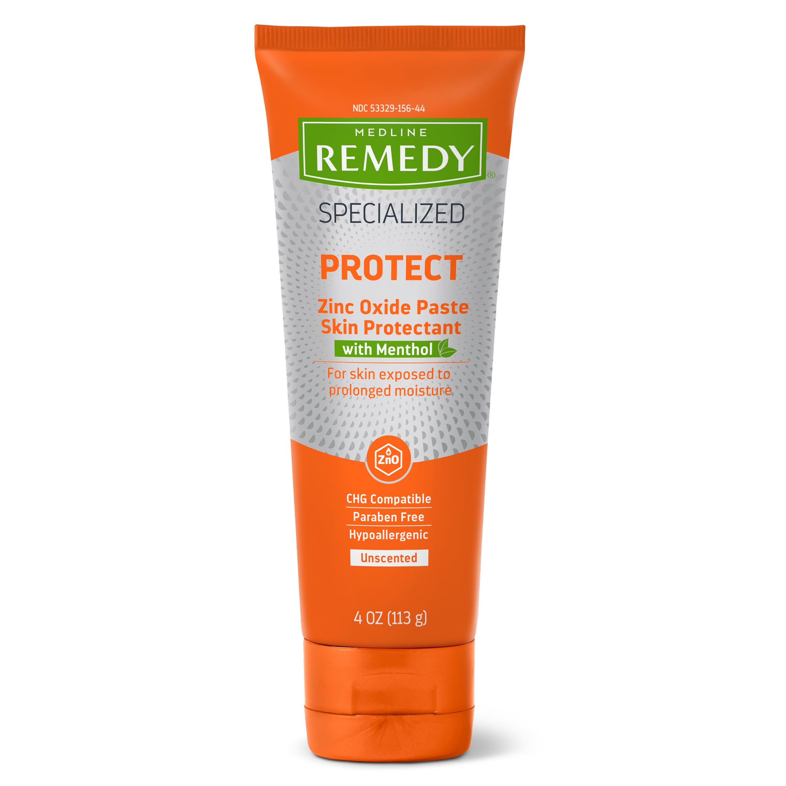 Medline Remedy Specialized Zinc Oxide Paste with Menthol (4 oz Tube), Unscented, Calamine, Incontinence Care, Diaper Rash, Wetness Protection, Hypoallergenic, Paraben Free, Adults, Soothing