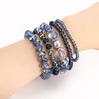 Noessla Beaded Boho Stretch Bracelet Colorful Stackable Crystal Beads Bracelets Trendy Costume Jewelry Mothers Day Gifts for Women(21-Blue)