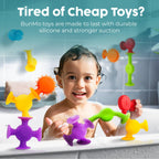 BUNMO Bath Toys Suction - Connect, Build, Create - Toddler Bath Toys - Hours of Fun & Creativity - Fine Motor Skills - Stimulating Sensory Toys - Non-Mouthable Toy 3+ - Textured 44 Pack