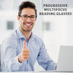 VisiWell 4 Pack Progressive Multifocus Reading Glasses Blue Light Blocking Readers for Men Women with Spring Hinge (4 Mix Color, 1.75, x)