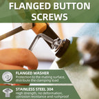 M8-1.25 x 20mm 20 PCS Flanged Button Head Socket Cap Bolts Screws, Stainless Steel 304, Allen Socket Drive, Screwdriver Bit Included, Bright Finish, Fully Machine Thread
