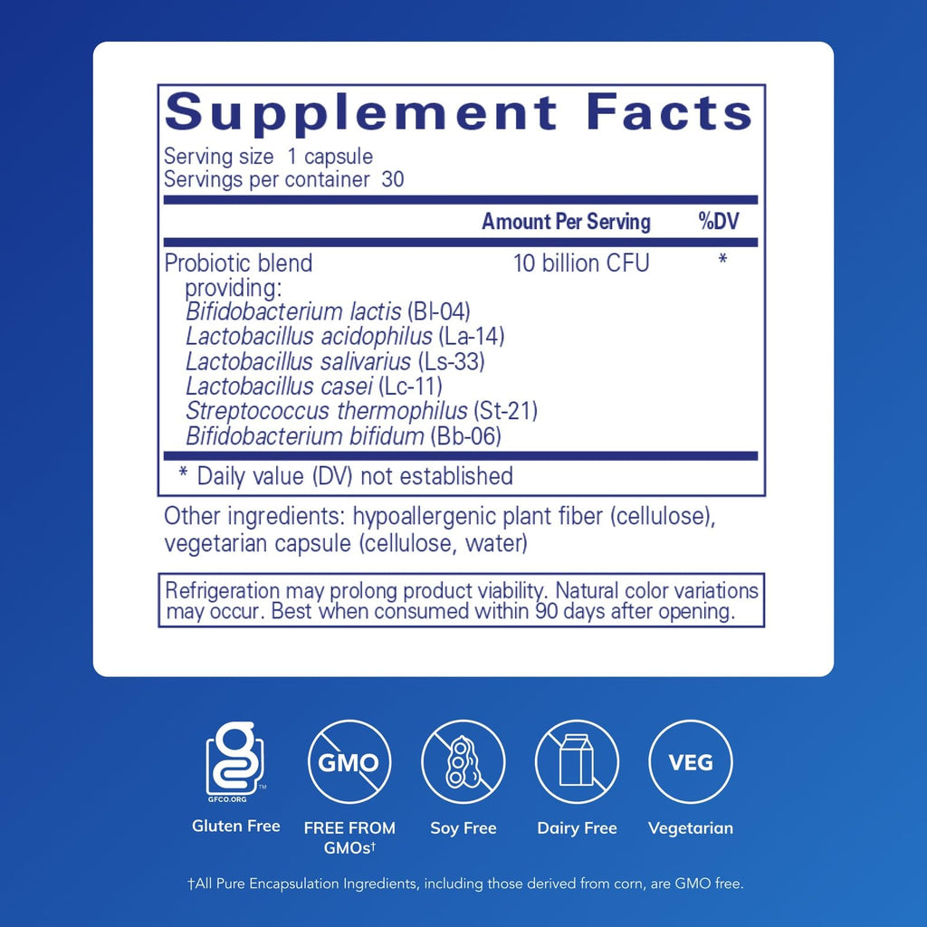 Pure Encapsulations Probiotic G.I. - Shelf Stable Probiotic for Intestinal Health & Gastrointestinal Support - with Lactobacillus & Bifidobacterium - 30 Capsules