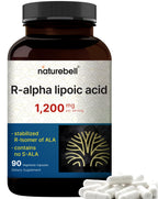NatureBell R-Alpha Lipoic Acid - 90 Capsules - Delivers 1,200mg R-ALA Per Serving - Antioxidant & Cellular Energy Support* - Stabilized R-Isomer ALA - Non-GMO & Gluten-Free