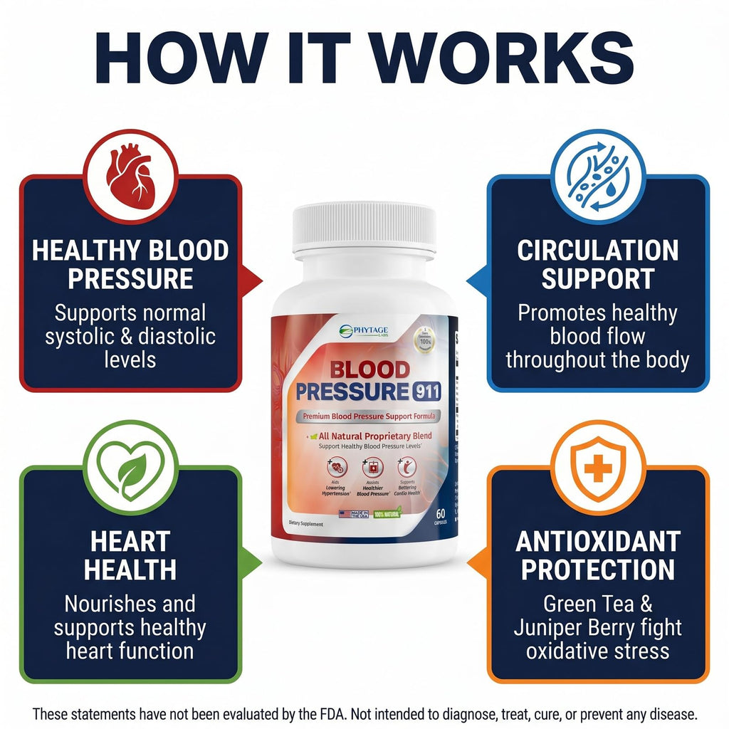 Phytage Labs Blood Pressure 911 Premium Supplement - BP Support Pills. 2 Pack