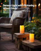 Homemory Solar Candles Outdoor Waterproof, Dusk to Dawn Sensor, 3"x4"5" 6"