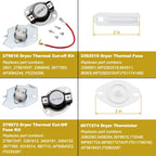 WP3387747 3387747 Dryer Heating Element Kit-Compatible With Whirlpool Cabrio Kenmore He2 Kenmore Elite He3 Maytag Dryers- GEW9250PW0 GEQ9800PW1 WD05X30818 GEQ9800PW2 GEQ9800PW1 MEDB835DW4 By TOMOON