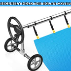 36 Pcs Pool Solar Cover Reel Attachment Kit, Solar Cover Reel Blanket Straps and Clips for Universal Inground Swimming Pool (Yellow, 36Pcs)