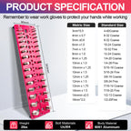 51-in-1 Bolt Size Finder & Thread Checker, 32 Metric & 32 SAE Nut and Bolt Thread Gauge with 19 Drill Bit Checker, CNC-Machined Aluminum Screw Size Chart, Go/No-Go ANSI Standard, Non-Slip Base