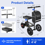 BlessReach All Terrain Foldable Knee Scooter Walker - Economical Knee Walker for Foot Injuries, Compact Crutches Alternative - Black