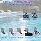Chuanke 3900 Pool Cleaner Bag for 3900 Sport, 39-310 Double Space All Purpose Filter Bag with Zipper, SuperBag Accommodate 5 Liters Capacity Compatible with 3900, P39, 480, 280 Pool Cleaners (2 Pack)