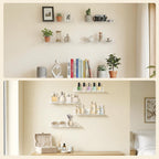 Lifewit Floating Shelves for Wall, Acrylic Display Shelf Wall Mounted for Figure, Car, Art, Book, 14" Perfume Organizer for Bathroom, Bedroom, Living Room, Nursery, Home Decor, Clear, 6 Pack
