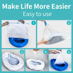 Bedpan Set with 30 Absorbent Pads Gel and 30 Disposable Liners, Bed Pan for Elderly Females Women, Bedpan with Liners for Men Male