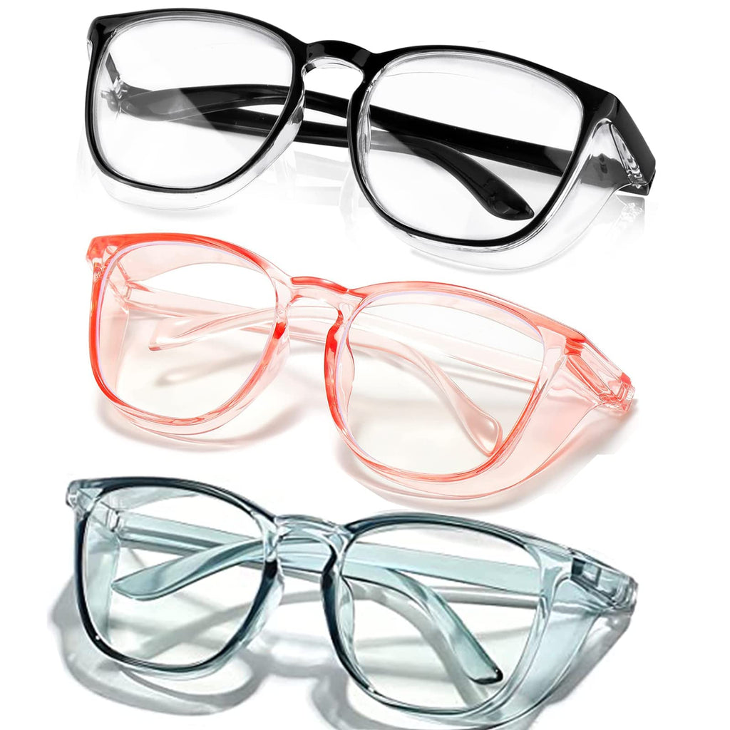 SQIMZAR 3 PCS Safety Glasses Goggles For Women Nurses Protective Eyewear,Anti Fog Safety Goggles