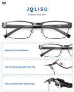 JOLISU 3PCS Blue Light Glasses Men - Bluelight Blocking Computer Metal Thin Frame For Mens/Women