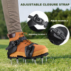 Qdreclod Aeration Shoes for Lawn, Lawn Aerator Shoes for Grass, Stainless Steel Spikes with Adjustable Straps for Garden, Grass Aeration, Floor Paintin