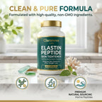 HEIDELUX Elastin Peptide Skin Tightening Formula, 1000mg Per Serving, Skin Firmness & Elasticity Support, Beauty Formula for Daily Use, 90 Capsules
