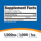 Nutricost L-Lysine Powder 1KG (2.2lbs) - Pure L-Lysine, Non-GMO, Gluten Free
