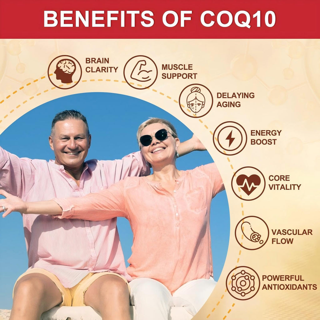 CoQ10 600 mg Softgels CoQ10 Supplement - CQ10 Coenzyme-Q10 with Omega 3 & PQQ & Vitamin E, CoQ10 400mg Softgels, 60 Servings