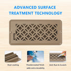 Floor Register 4x10,8 Pack,Brown Floor Vent Covers for Home Floor,Sidewall,Ceiling,Heavy Duty Metal Hot Air Vent Covers with Rust-Proof Finish for Home Heater Floor Vent Grilles and Vents(Brown-8pack)