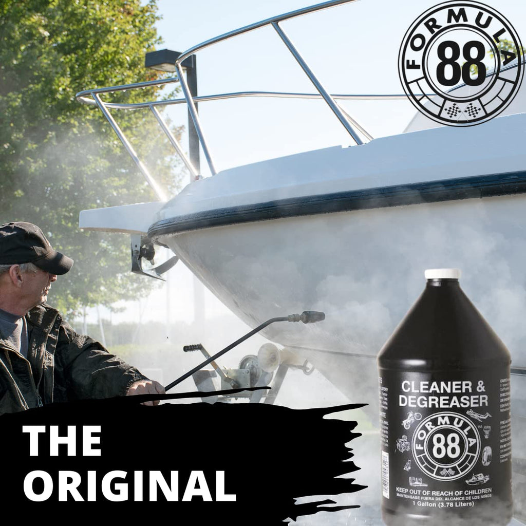 Formula 88 Cleaner & Degreaser | Multi Surface Car & Marine Cleaner for Interior, Exterior | Removes Grease & Grime Residue on Metal, Plastic, Cloth, Vinyl, Carpet (4-Gallons)