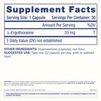 ProHealth Ergothioneine 5X Strength. 25mg Clinical Research Dose. Natural Amino Acid Mushroom Supplement for Improved Cognition, Heart Health. Longevity Vitamin. 25 mg/Serving, 30 Servings (3 Pack)