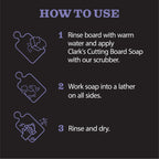 CLARK'S Cutting Board Organic Soap - Enriched with Lavender & Rosemary Oils - Cleaner for Butcher Block, Countertop and Utensils - Cleans and Restores Wood - Use Before Food Grade Mineral Oil