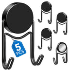 LOVIMAG Magnetic Hooks, 80lbs+ 2026 Cruise Cabin Ship Essentials Magnet Hook Heavy Duty Strong Magnets Refrigerator Fridge Hanging for Classroom Beach Vacation Kitchen Home Must Haves 5 Pcs (Black)