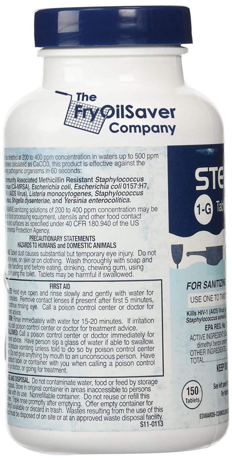 2 Bottles Steramine Sanitizer Tablets (300 Count) + 15x QT-10 Test Strip