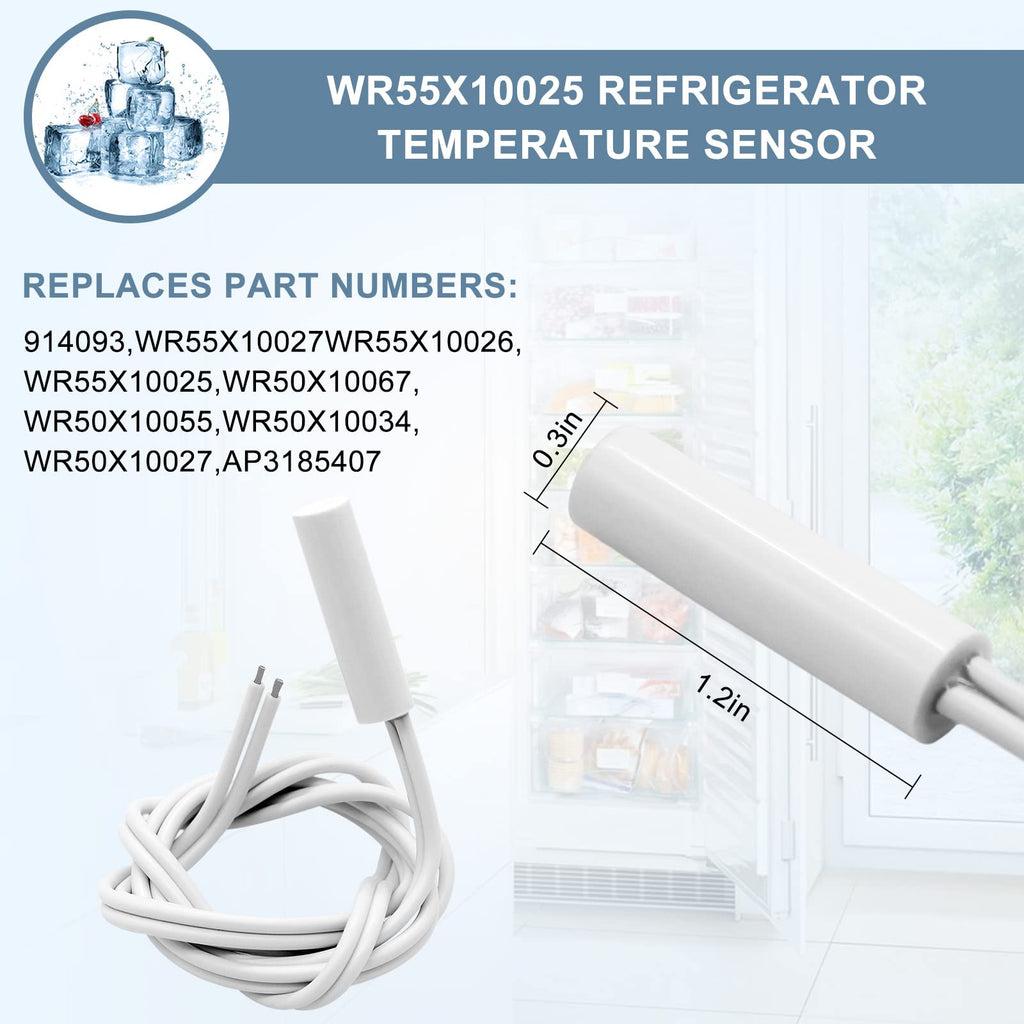AMI PARTS WR51X10055 Refrigerator Defrost Heater Kit, Temperature Sensor WR55X10025, High Limit Thermostat WR50X10068 Replacement Compatible with General Electric