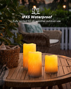 Homemory Solar Candles Outdoor Waterproof, Dusk to Dawn Sensor, 3"x4"5" 6"
