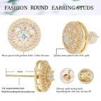 LuReen Earring Studs for Men Women Cubic Zirconia Earrings Set (2 Pairs)