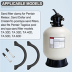 152165/1521656 Clamp for Pentair Sand Filter Pump, Compatible with Pentair Meteor, Sand Dollar and Cristal-Flo Above Ground Pool Sand Filters 6-1/2-Inch Clamp Collar Replacement (with Screw and Nut)