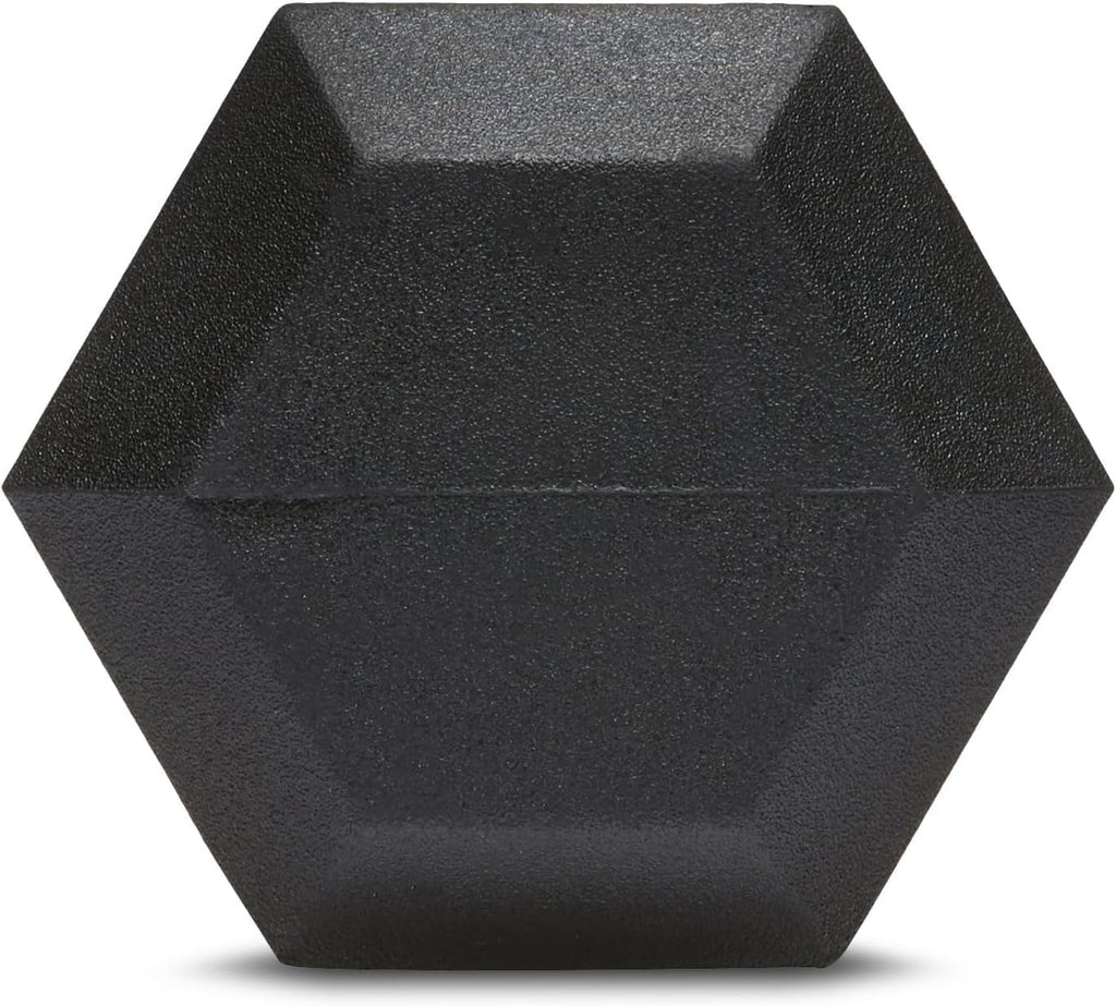 Amazon Basics Rubber Hex Dumbbell with Comfortable Handle for Home Gym Workout, 20 Pounds, Single, Black