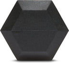 Amazon Basics Rubber Hex Dumbbell with Comfortable Handle for Home Gym Workout, 20 Pounds, Single, Black