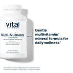 Vital Nutrients Multi-Nutrients 3-Vegetarian Multivitamin-Citrate/Malate Formula-Without Copper or Iron- Multi Vitamin, Mineral, & Antioxidant Supplement- Gluten, Dairy, Soy Free-Non-GMO-180 Capsules