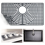 Snuggery Silicone Sink Protector for Kitchen Sink 28" x 15" – Flexible Sink Mat, Heat Resistant Grid, Non-Slip Rack, Easy to Clean Dishwasher Safe – Fits Farmhouse, Single & Double Bowl Sinks