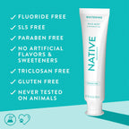 Native Fluoride Free Toothpaste, Whitening - for Adult, Kids 2+ Oral Care - Wild Mint & Peppermint Oil Flavor, 4.1oz (Pack of 3)