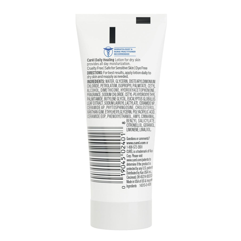 Curel Daily Healing Body Lotion for Dry Skin, Dermatologist Recommended Hydrating Body Lotion with Advanced Ceramides Complex 1 Oz, Pack of 30