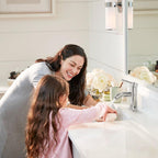 Bathroom Faucet Chrome Modern Bathroom Sink Faucet, Single Handle Faucet for Sink, Vanity, RV, Lavatory, Suitable for 1 or 3 Holes, with Supply Deck Plate and Hose