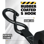 AUGO Retractable Ratchet Straps | 4 Heavy Duty Ratchet Straps Self Retractable Tie Down Straps with Soft Loops & Storage Bag for Motorcycle, Truck, Trailer, Cargo Van | 1200 Lb Break Strength 1” x 10’