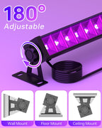4 Pack LED 42W Black Lights, Blacklight Bars for Glow Party, Halloween