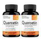 Quercetin 500mg Vegetarian Capsules 240 Count | 1000mg Per Serving of 2 Capsules | Immune Support Supplements For Respiratory, Cellular Health & Seasonal Allergies | Quercitin for Men & Women Immunity