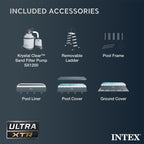 INTEX Ultra XTR 18 ft x 9 ft 52 in Above Ground Pool Set, Rectangular Swimming Pool with Steel Frame, 1500 GPH Sand Filter Pump, Ladder, Cover, & Ground Cloth