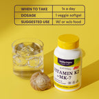 Healthy Origins Vitamin K2 100 mcg (MK-7, Non-GMO, Gluten Free, Cardiovascaular Support, Bone Support), 180 Veggie Gels