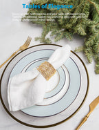 URWOOW Twisted Wire Mesh Napkin Rings Holders Décor Dinner Party Wedding Christmas Gathering (Gold 12pcs)