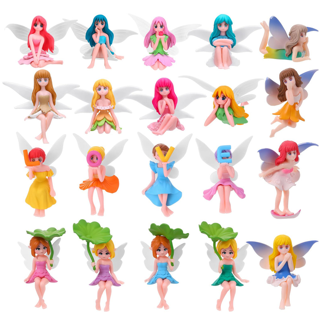 GGSTDDUP 20 Pcs Fairy Figurines Miniature Fairies Full Collection Garden Set